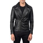 NOAH BLACK LEATHER BIKER JACKET
