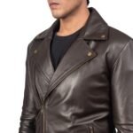 NOAH BROWN LEATHER BIKER JACKET