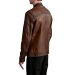 ZEN DISTRESSED BROWN LEATHER BIKER JACKET