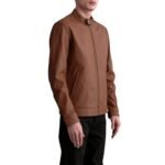ZEN MATTE BROWN LEATHER BIKER JACKET