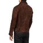 ARMAND MOCHA SUEDE BIKER JACKET