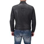 AUSTERE MATTE BLACK LEATHER BIKER JACKET