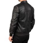 AVAN BLACK LEATHER BOMBER JACKET