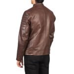 DAMIAN BROWN LEATHER BIKER JACKET
