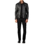 DARREN BLACK LEATHER BIKER JACKET