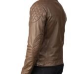 GATSBY MOCHA LEATHER BIKER JACKET