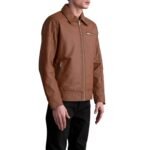 LAVENDARD MATTE BROWN LEATHER BIKER JACKET