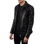 LEGACY BLACK LEATHER BIKER JACKET