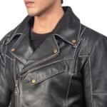 VINCENT BLACK LEATHER BIKER JACKET