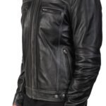 YOUNGSTER BLACK LEATHER BIKER JACKET