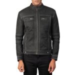 YOUNGSTER DISTRESSED BLACK LEATHER JACKET
