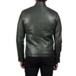 IONIC GREEN LEATHER BIKER JACKET