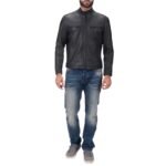 AUSTERE MATTE BLACK LEATHER BIKER JACKET