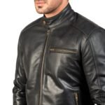 DEAN BLACK LEATHER BIKER JACKET