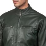 IONIC GREEN LEATHER BIKER JACKET