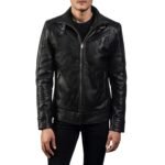 LEGACY BLACK LEATHER BIKER JACKET