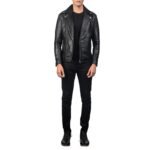 ALLARIC ALLEY BLACK LEATHER BIKER JACKET