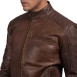 DEAN BROWN LEATHER BIKER JACKET