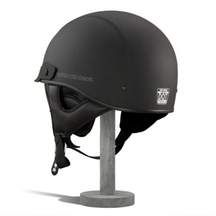 HARLEY-DAVIDSON LUCID ULTRA-LIGHT J03 HALF HELMET WITH RETRACTABLE SUN SHIELD AND MATTE BLACK FINISH