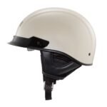 LIGHTWEIGHT HARLEY-DAVIDSON J03 HALF HELMET WITH FIBERGLASS SHELL AND PULL-DOWN SUN SHIELD