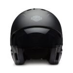 MOTORCYCLE HELMET WITH MOISTURE‑WICKING LINER AND UVA/UVB PROTECTED SHIELD ON WHITE BACKGROUND