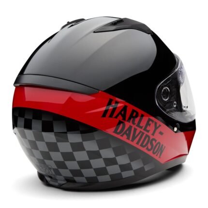 BLACK METALLIC FULL FACE RIDING HELMET WITH ANTI‑SCRATCH VISOR