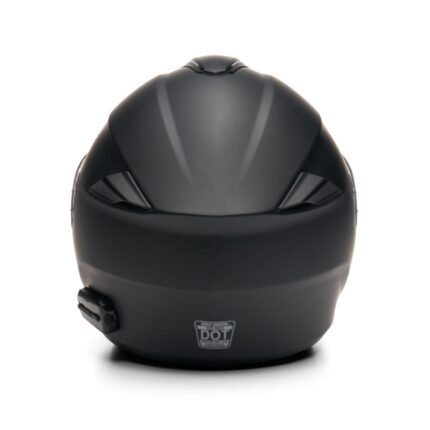 MATTE BLACK MODULAR MOTORCYCLE HELMET WITH BLUETOOTH 5.0 AND HANDS-FREE COMMUNICATION