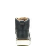 HARLEY‑DAVIDSON MEN’S SALTER CASUAL BOOTS IN BLACK FULL‑GRAIN LEATHER WITH WHITE RUBBER OUTSOLE