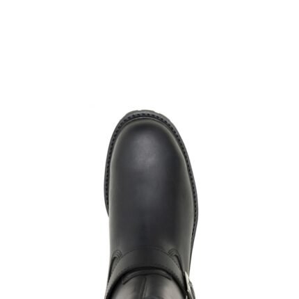 HARLEY‑DAVIDSON MEN’S LAMBERTON ENGINEER CASUAL BOOT IN BLACK LEATHER WITH STURDY OUTSOLE