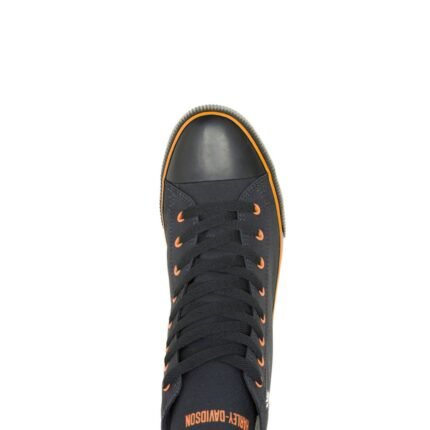 HARLEY‑DAVIDSON MEN’S NATHAN EAGLE HIGH‑TOP CASUAL SNEAKER IN BLACK AND WHITE