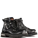 HARLEY‑DAVIDSON MEN’S BRAKE BUCKLE LEATHER RIDING BOOTS WITH FULL‑GRAIN LEATHER AND OIL‑RESISTANT RUBBER OUTSOLE