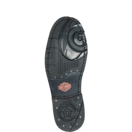 HARLEY‑DAVIDSON MEN’S VNTGMOTO SHORT CASUAL BOOT IN BLACK FULL‑GRAIN LEATHER WITH LACE‑UP AND BUCKLE DETAIL