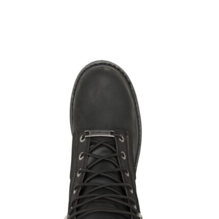 HARLEY‑DAVIDSON MEN’S VINTNER STEEL TOE SAFETY BOOTS IN BLACK WATERPROOF LEATHER WITH RUBBER OUTSOLE