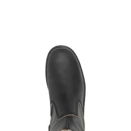 HARLEY‑DAVIDSON MEN’S ALDREDGE 8″ LEATHER BOOT WITH RAW EDGE SEAMS AND INSIDE ZIPPER