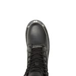 SIDE VIEW OF MEN’S MAVERICK MOTORCYCLE BOOT SHOWING GOODYEAR WELT CONSTRUCTION AND RUBBER OUTSOLE