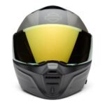 FULL‑FACE MOTORCYCLE HELMET WITH ADJUSTABLE VENTS AND UV SUNSHIELD