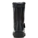 BLACK MOTORCYCLE RIDING BOOT WITH D30 ANKLE SUPPORT AND REFLECTIVE DETAILS