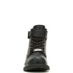 HARLEY‑DAVIDSON SHORT WORKWEAR STYLE BOOT WITH OLD ENGLISH TONAL LOGO EMBOSSED ON LEATHER