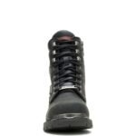 SIDE VIEW OF MEN’S PRESCOTT MOTORCYCLE BOOT SHOWING SHIN HEIGHT, RUBBER OUTSOLE AND YKK LOCKING INSIDE ZIPPER