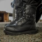 BLACK RIDDICK RIDING BOOTS WITH PORON ANKLE PROTECTION AND GOODYEAR WELT CONSTRUCTION
