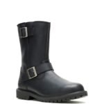 BLACK MEN’S CASUAL RIDING BOOT WITH CEMENT CONSTRUCTION AND ANKLE SUPPORT