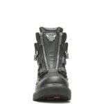 BLACK FULL‑GRAIN LEATHER RIDING BOOT WITH CUSHIONED SOCK LINING AND SLIP‑RESISTANT SOLE