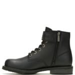 BLACK LEATHER ANKLE‑HEIGHT CASUAL BOOT WITH 5.75″ SHAFT AND GOODYEAR WELT CONSTRUCTION