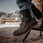 BLACK HARLEY‑DAVIDSON BENTLER BOOT WITH CUSHIONED SOCK LINING AND STURDY SOLE