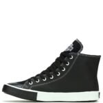 BLACK LEATHER CASUAL SNEAKER WITH LACE‑UP DESIGN AND COMFORT LINING