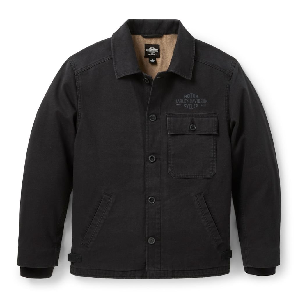 HARLEY DAVIDSON ORIGINALS A2 DECK JACKET METEORITE WITH CLASSIC MILITARY-INSPIRED OUTERWEAR DESIGN HARLEY DAVIDSON ORIGINALS A2 DECK JACKET METEORITE