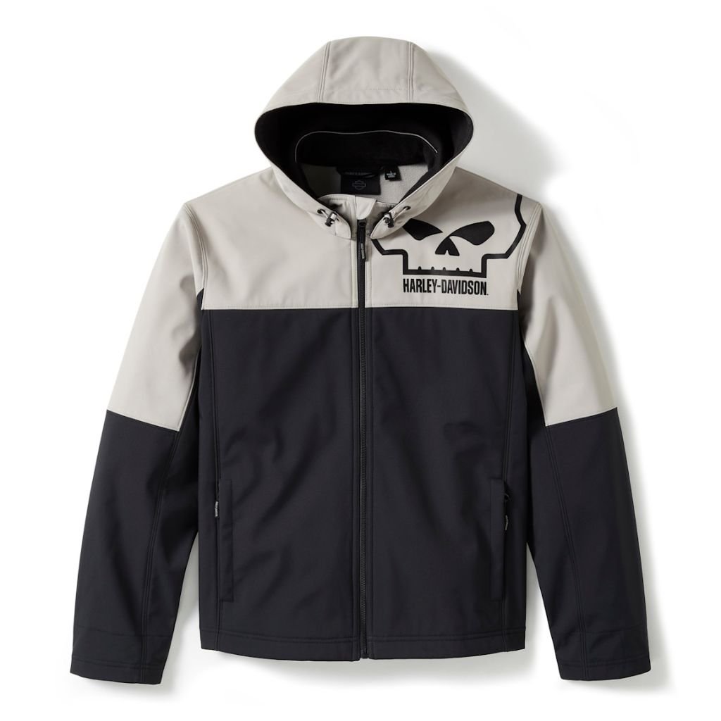HARLEY DAVIDSON WILLIE G SKULL WATER REPELLENT SOFTSHELL JACKET WITH WEATHER-RESISTANT PROTECTION AND ICONIC STYLE HARLEY DAVIDSON WILLIE G SKULL WATER REPELLENT SOFTSHELL JACKET