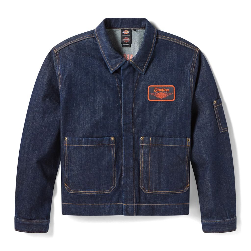HARLEY DAVIDSON DICKIES X HD BOXY DENIM JACKET WITH RELAXED BOXY FIT AND DURABLE DENIM CONSTRUCTION HARLEY DAVIDSON DICKIES X HD BOXY DENIM JACKET