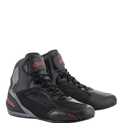 ALPINESTARS FASTER 3 DRYSTAR RIDING SHOES BLACK RED