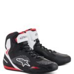 ALPINESTARS FASTER 3 RIDEKNIT SHOES BLACK WHITE RED